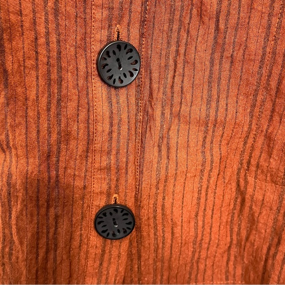 Habitat Oversized Crinkle Tunic Blouse Lagenlook Textured Button Front Shirt - Picture 10 of 12